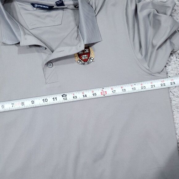 Harvard University Cutter And Buck Gray Short Sleeve Polo Shirt Men’s Size Large - Picture 6 of 7